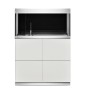 Oase HighLine Aquarium-Set 200 l in Weiß mit Unterschrank und Zubehör.