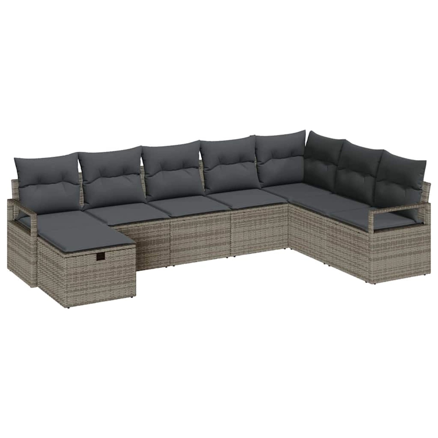 vidaXL Garten-Sofa-Set 8-Tlg Grau Poly Rattan 3360560 günstig online kaufen