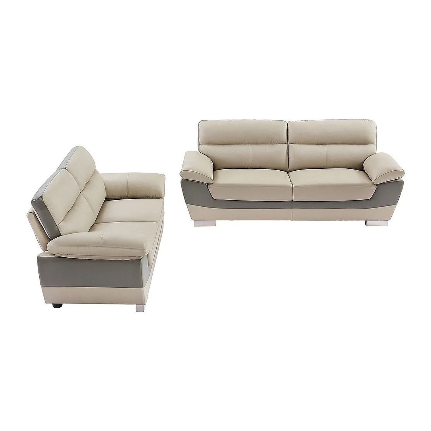 Vente-unique Couchgarnitur Francesca Taupe 210 cm  170 cm