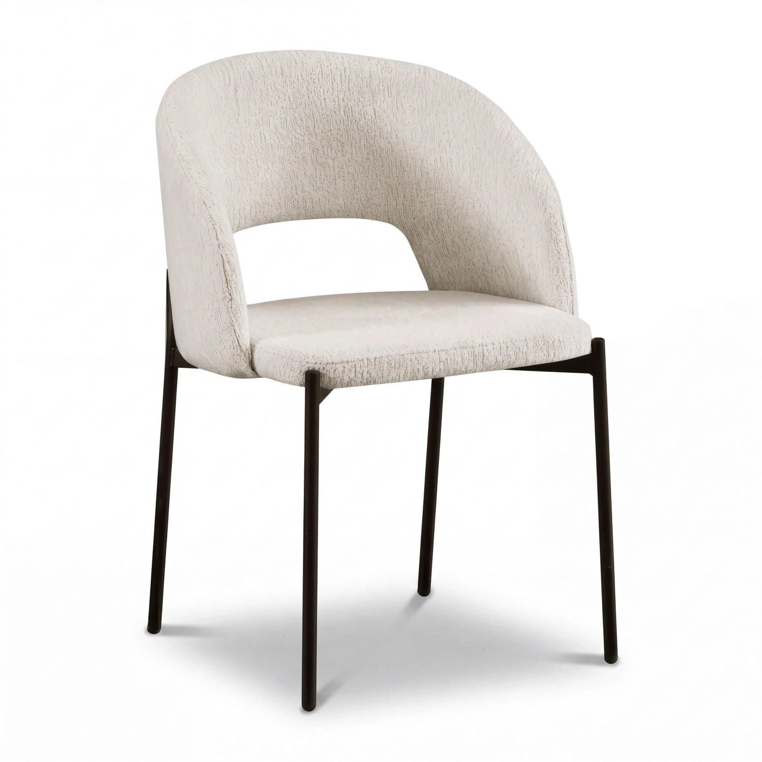 Bessagi Home Stuhl Nadiya Creme Leinenoptik Gepolstert