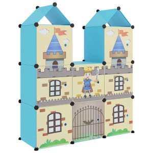 vidaXL Kinderschrank Modular mit 8 Würfeln Blau PP 340583