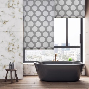 Relaxdays Duschrollo Kunststoff Aluminium Grau Wasserabweisend 100 cm x 240 cm