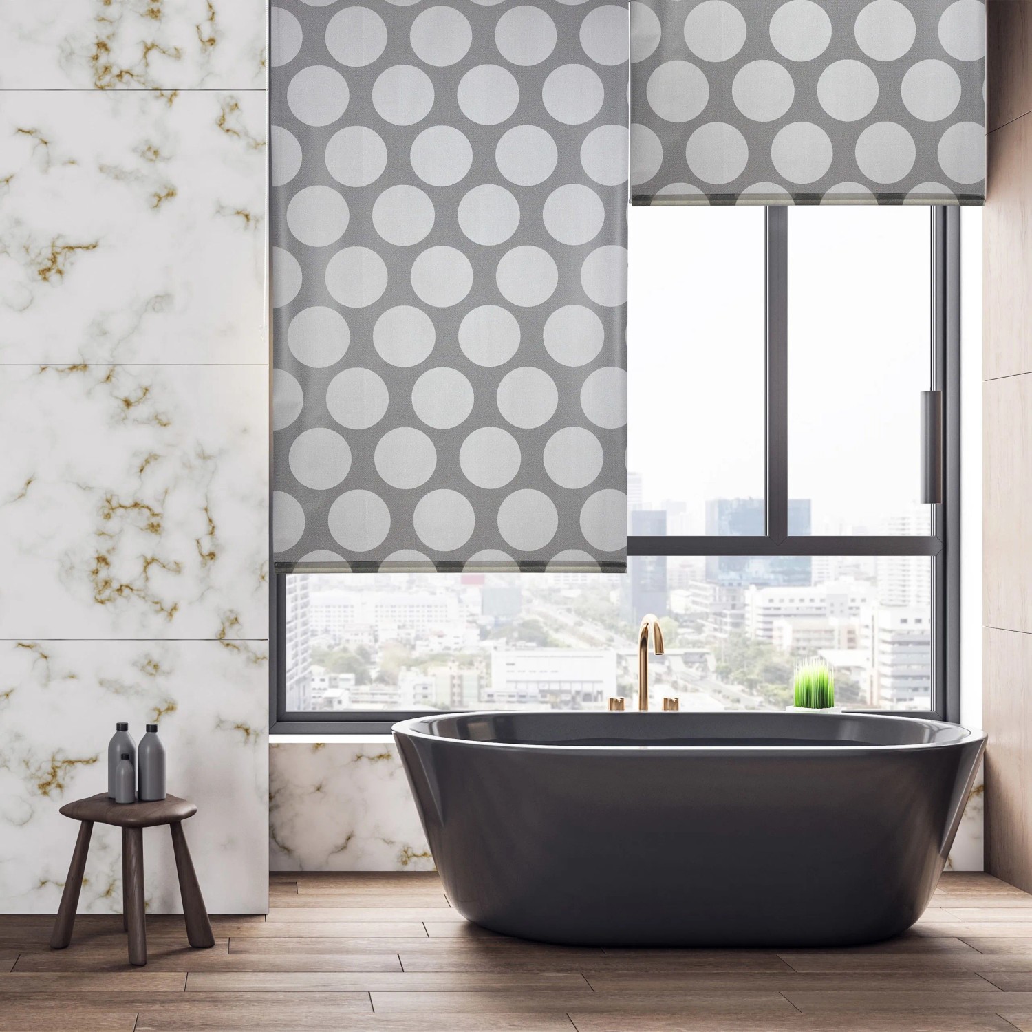 Relaxdays Duschrollo Kunststoff Aluminium Grau Wasserabweisend 100 cm x 240 cm_3