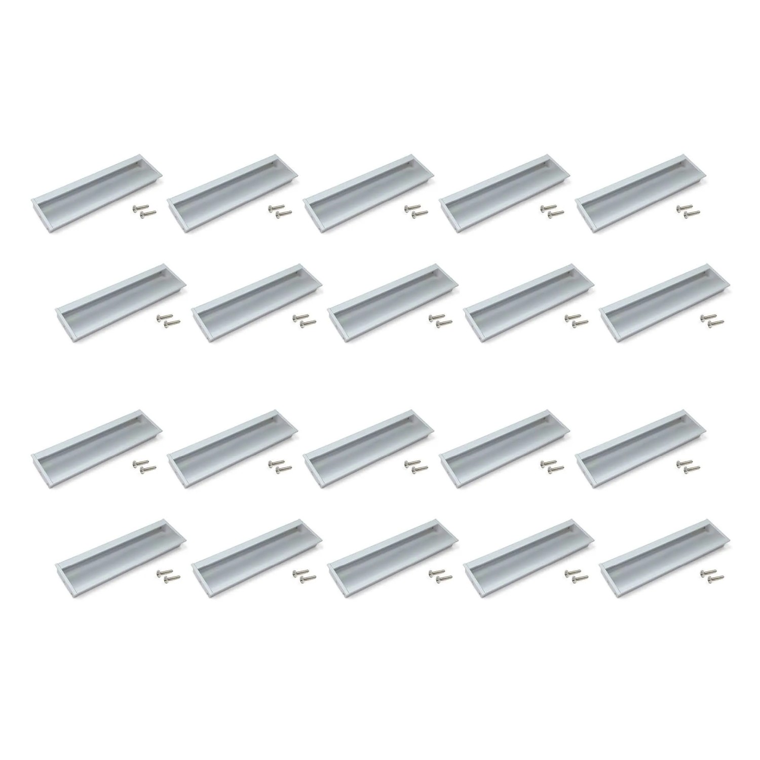 Emuca Lot von 25 Möbelgriffe Glasgow L84 mm 64 mm Achsenabstand Aluminium Matt Eloxiert