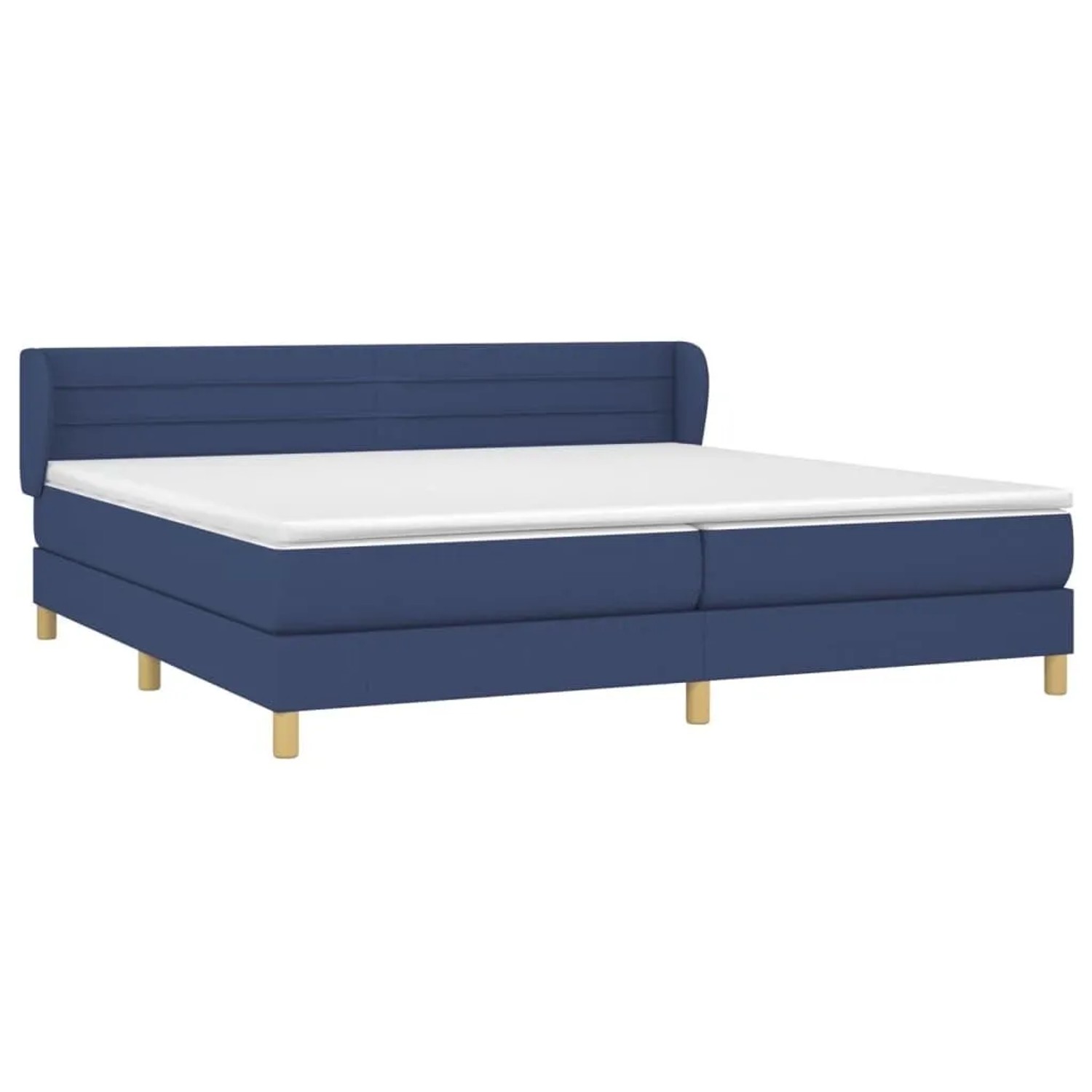vidaXL Boxspringbett mit Matratze Blau 200x200 cm Stoff 3126915