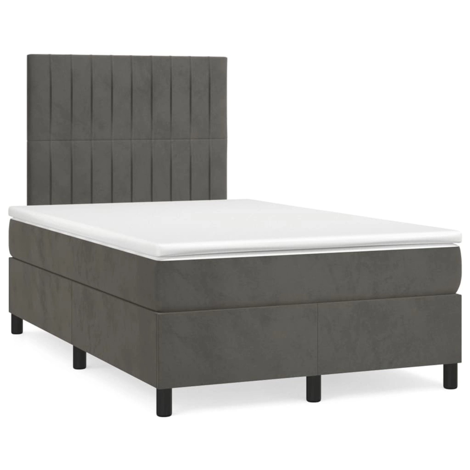 vidaXL Boxspringbett mit Matratze Dunkelgrau 120x200 cm Samt1466028 günstig online kaufen