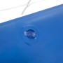 Detailaufnahme: Blaues, aufblasbares Volleyballfeld mit Ventil und Netz des Bestway® Schwimm-Sets.