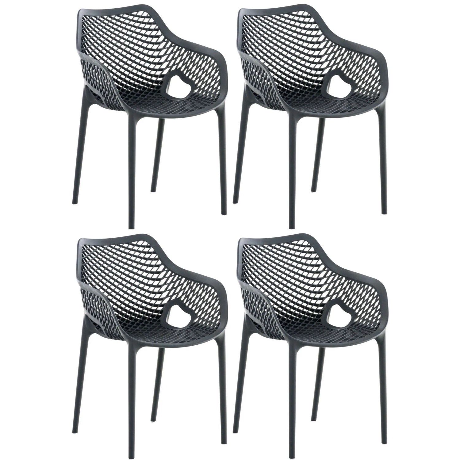 CLP 4er Set Stühle Air XL Dunkelgrau