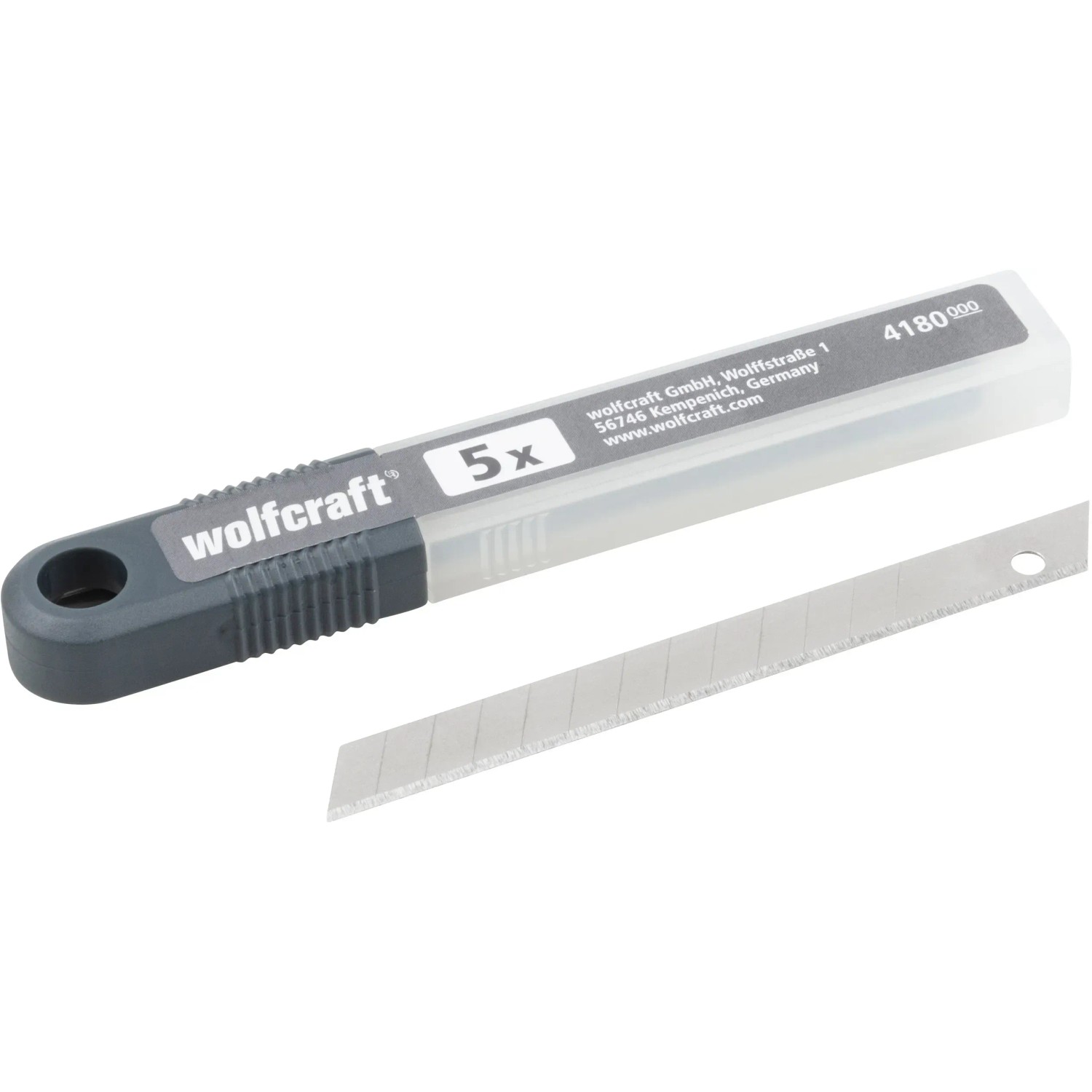 wolfcraft Abbrechklingen 9 mm, 5 Stück im Aufbewahrungsbehälter, für Messer.