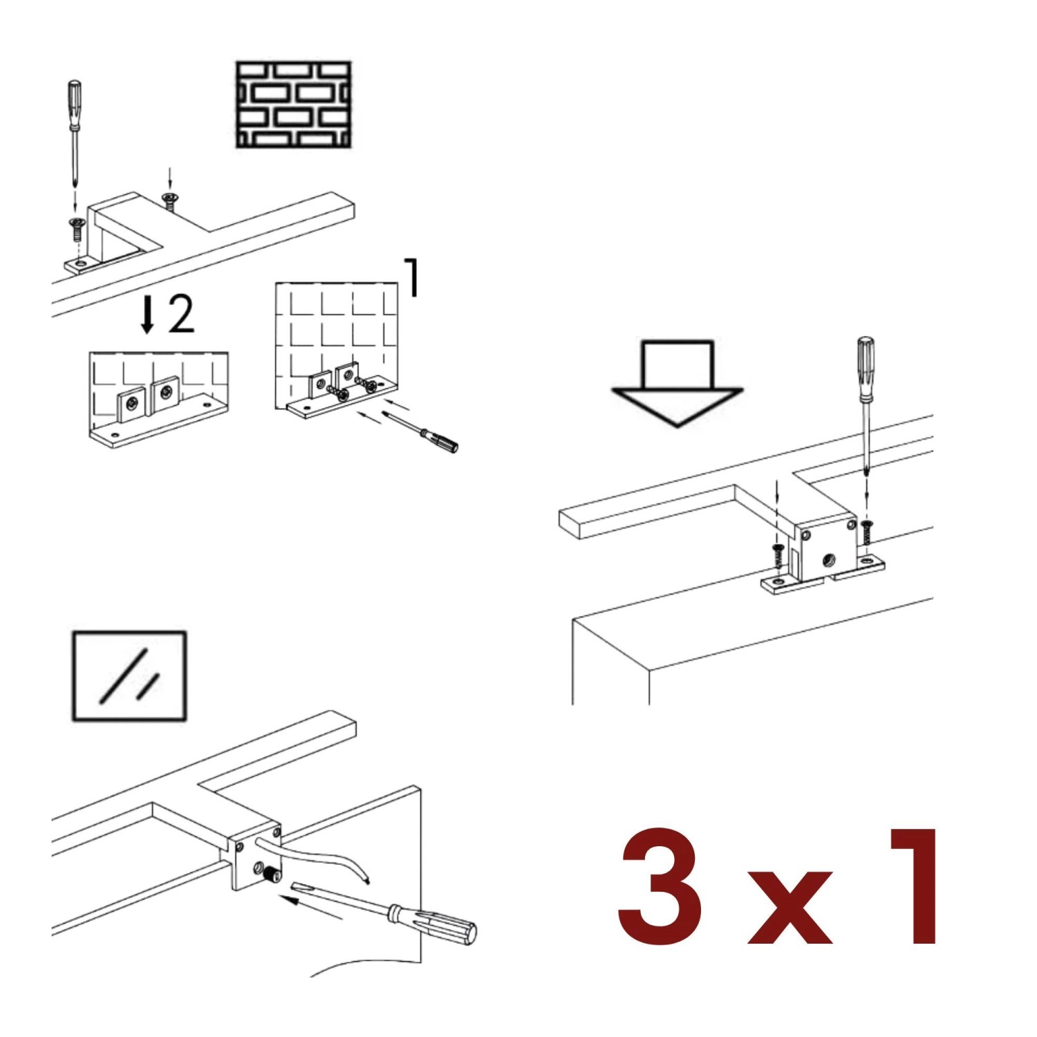 Montageanleitung für Spectraline LED Spiegelleuchte 120cm, geeignet für Bad und Spiegelschrank.
