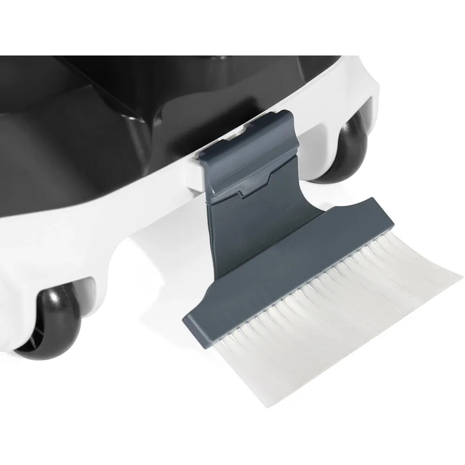 Detailaufnahme des Flowclear Aquarover Poolroboters mit Bürste und Rädern.