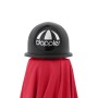 Detailaufnahme: Schwarze Spitze des roten Doppler Strandschirm Windprofi Neo 200.