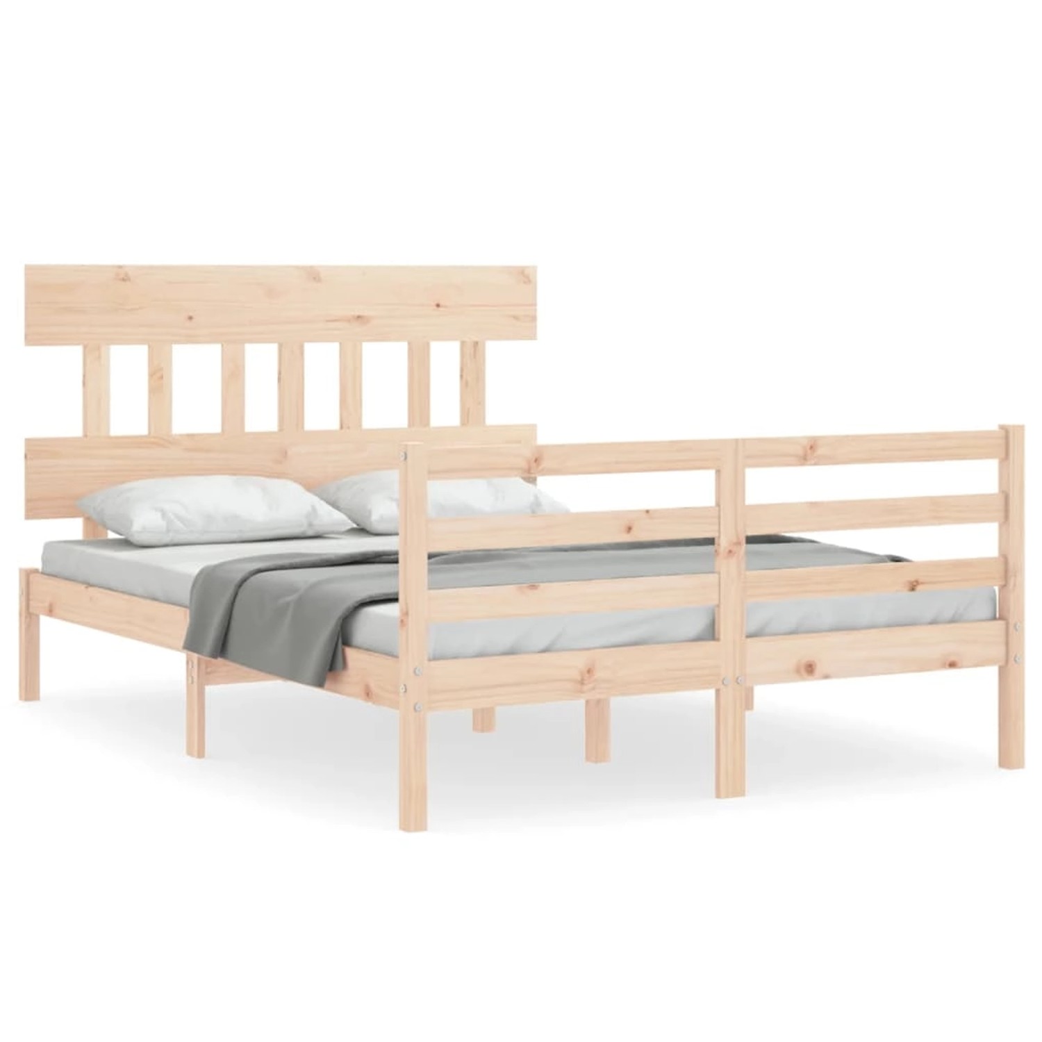 vidaXL Massivholzbett mit Kopfteil 140x200 cm 3195156 günstig online kaufen