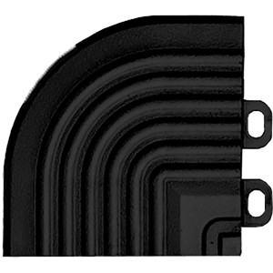 Schwarzes Florco Eckteil aus Kunststoff (4er-Pack) für 40x40 cm Klickfliesen.
