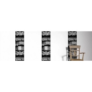 Selbstklebende Bricoflor Vinyltapete mit Paris, London, New York Motiv in Schwarz-Weiß.