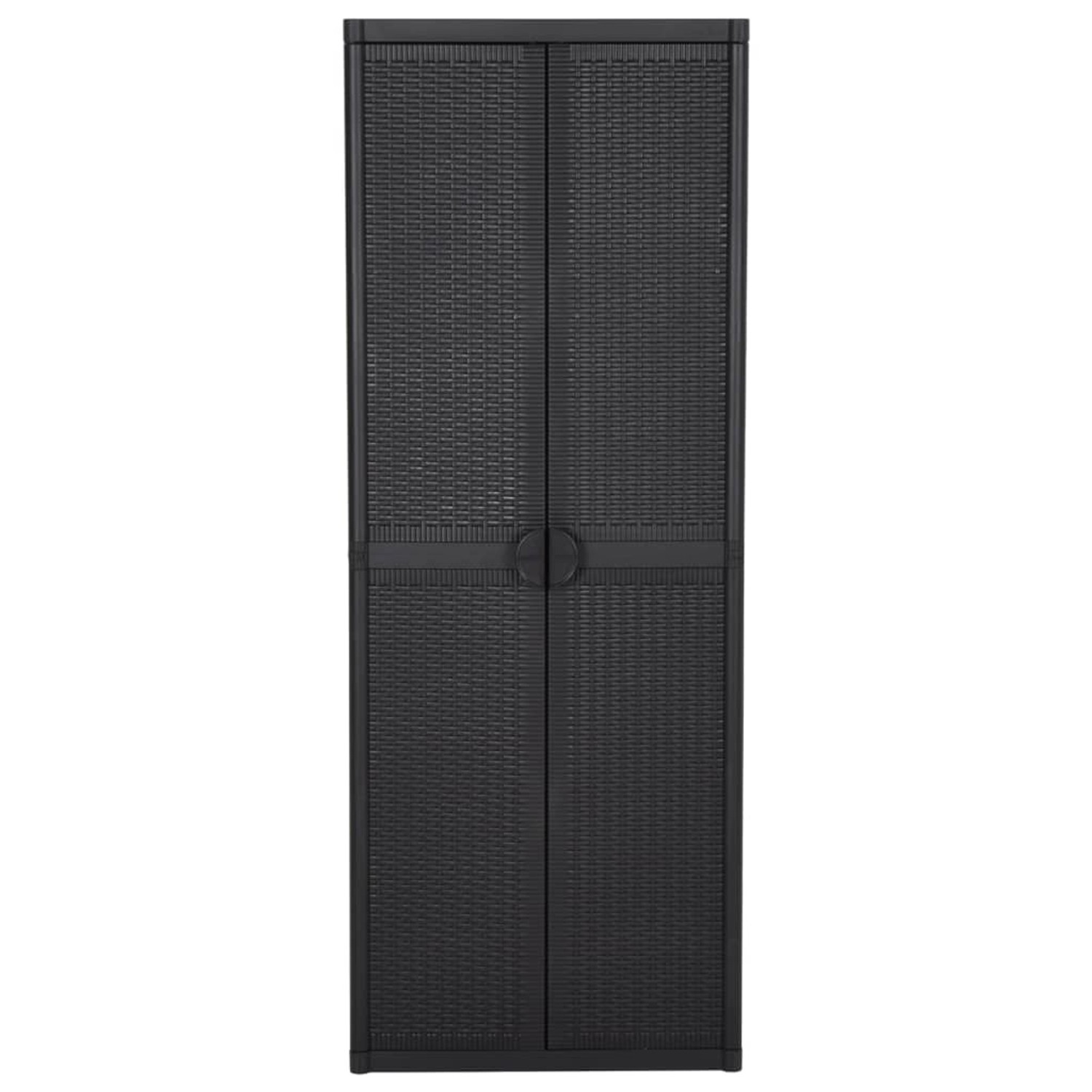 Gartenschrank Schwarz 65x45x172 Cm Pp Rattan günstig online kaufen