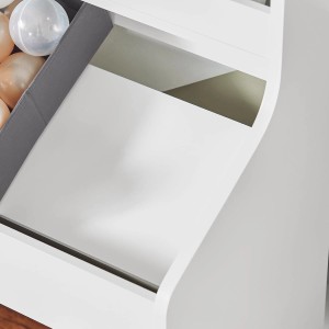Detailansicht: Weißes SoBuy Bücherregal mit Stoffbox und Spielzeugtruhe für Kinder.