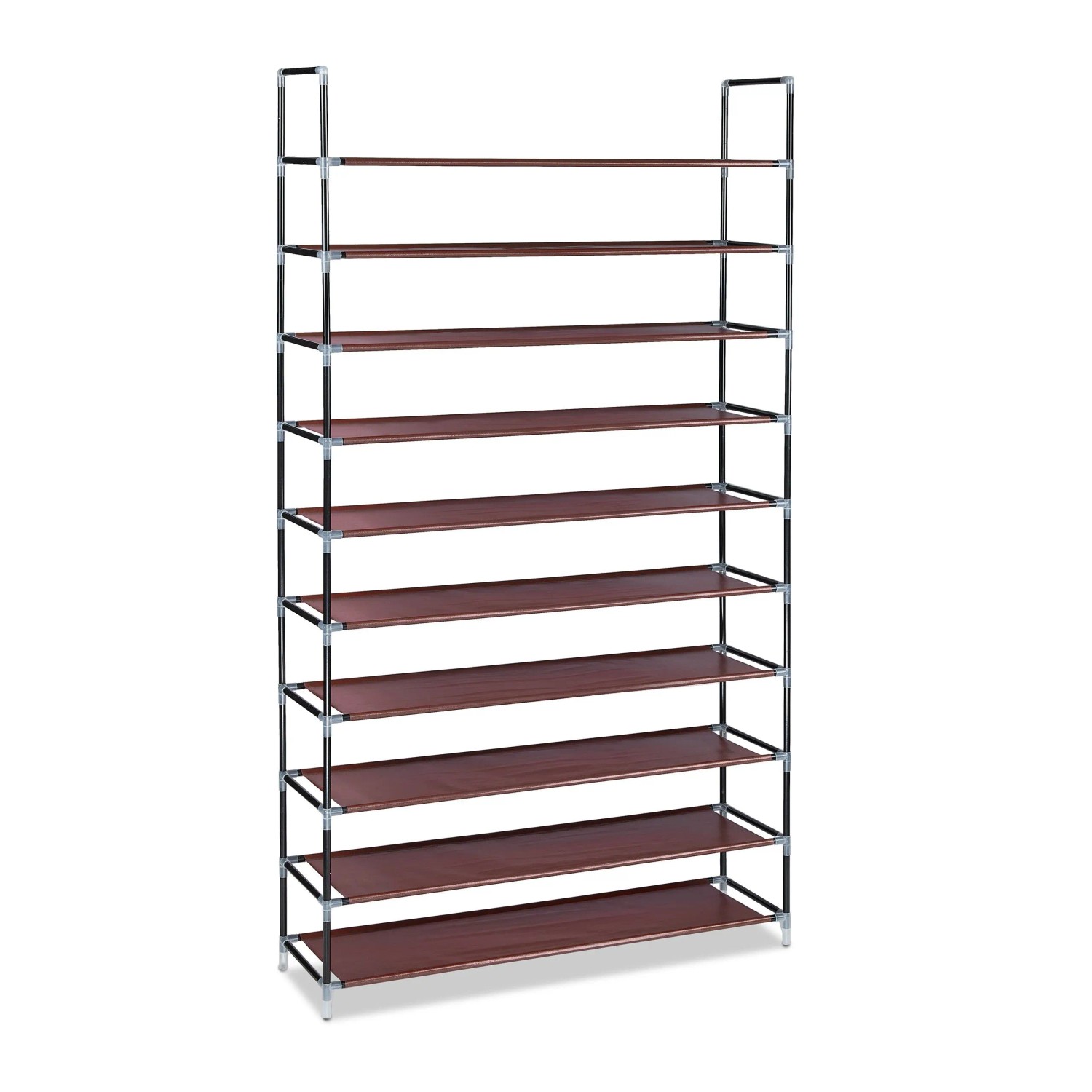 Relaxdays Schuhregal Stoff Bordeaux Wasserabweisend 175,5 cm x 100 cm x 29 cm 3 kg