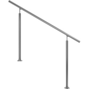 Dolle Eingangsgeländer Edelstahl, 150 cm, mit 2 Pfosten für die Bodenmontage.