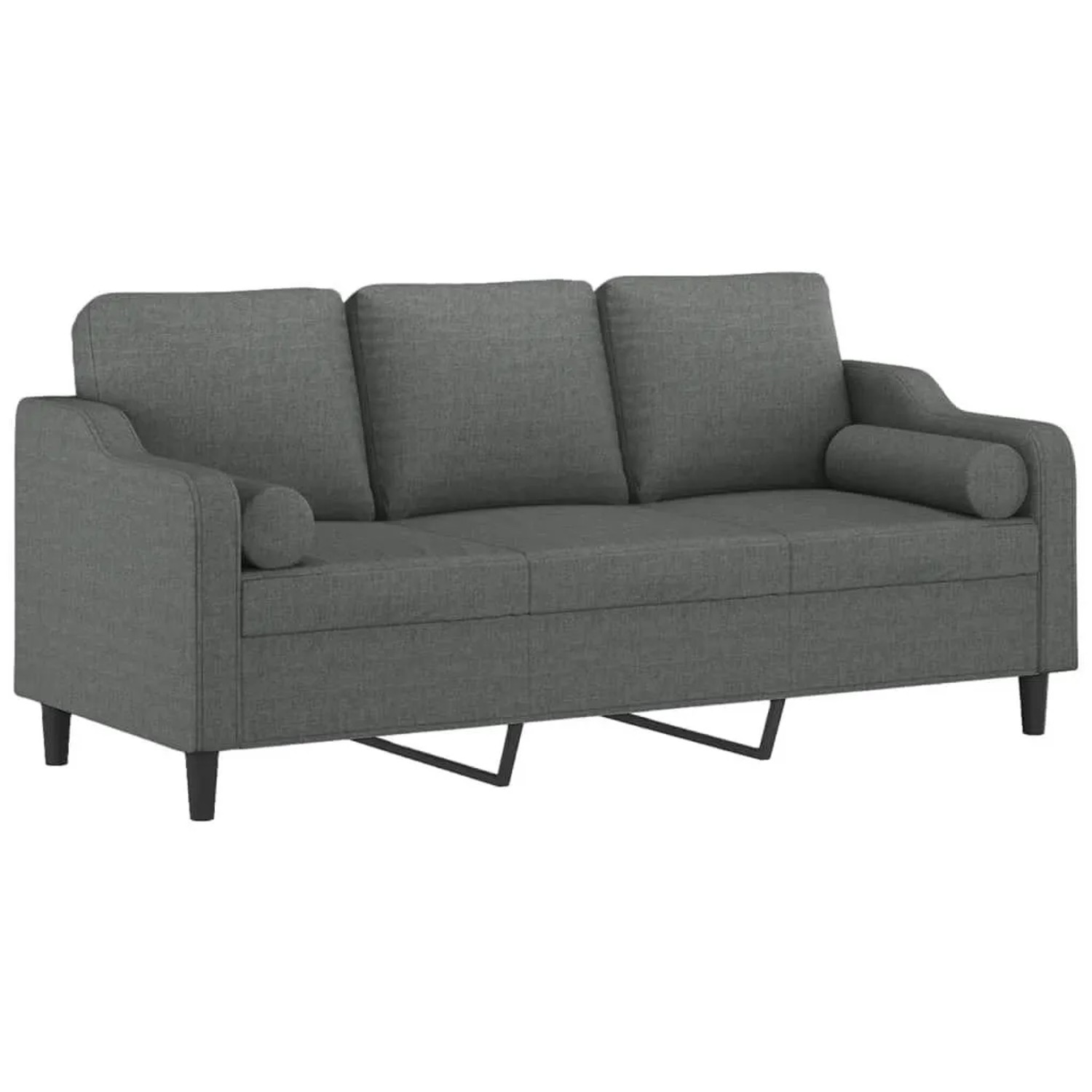 vidaXL 3-Sitzer-Sofa mit Zierkissen Dunkelgrau 180 cm Stoff 3200854 günstig online kaufen