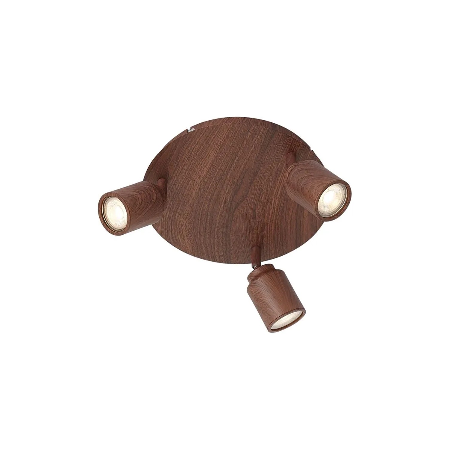 QAZQA Japandi Deckenleuchte Dunkles Holz mit Verstellbaren Spots 3 Lichter IP44 Ducha