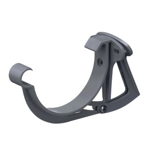 Inefa Stirnbretthalter, justierbar, anthrazit, für halbrunde Dachrinnen mit Schraubmechanismus.