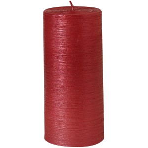 Rubinrote Stumpenkerze Glory, 150/68 mm, mit Struktur-Oberfläche.