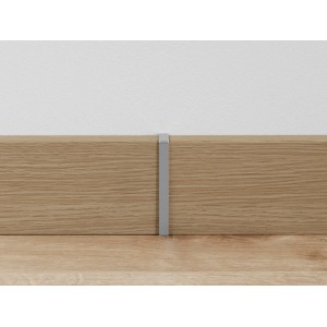 Parador Übergangskappe Alu Optik für Sockelleisten SL 3/6/18, variable Anpassung.