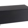 Schwarze MCW Poly-Rattan Kissenbox D88, 170l, Premium, Aufbewahrungsbox für Gartenmöbel.
