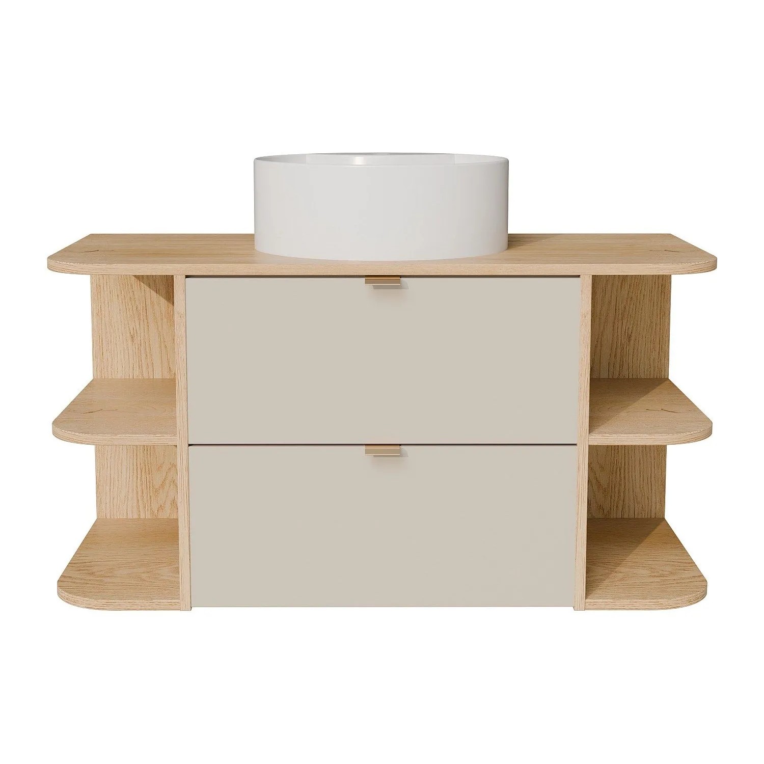 Vente-unique Einzelwaschtisch Lavena Beige  Naturfarben Hell 100 cm