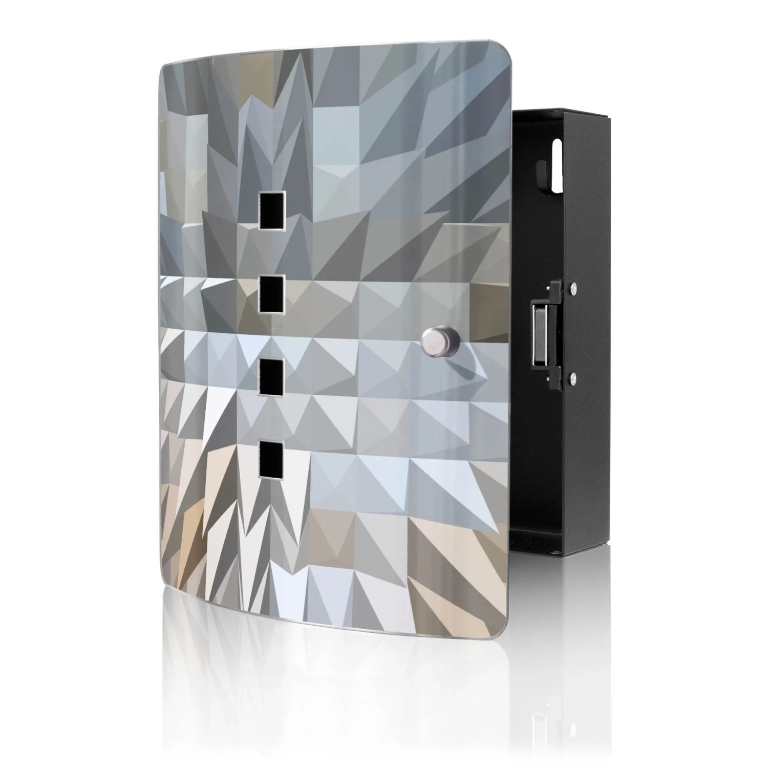 Banjado Design Schlüsselkasten Aus Edelstahl Für 10 Schlüssel 24x21,5x7cm Mit Magnetverschluss Motiv Dornen aus Eis