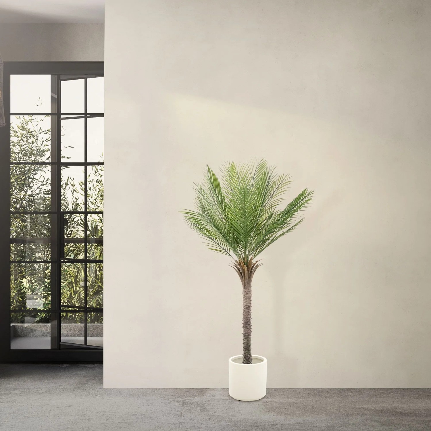 ML-Design Kunstpalme, 150 cm, im Topf. Dekorative Zimmer- und Gartenpflanze.