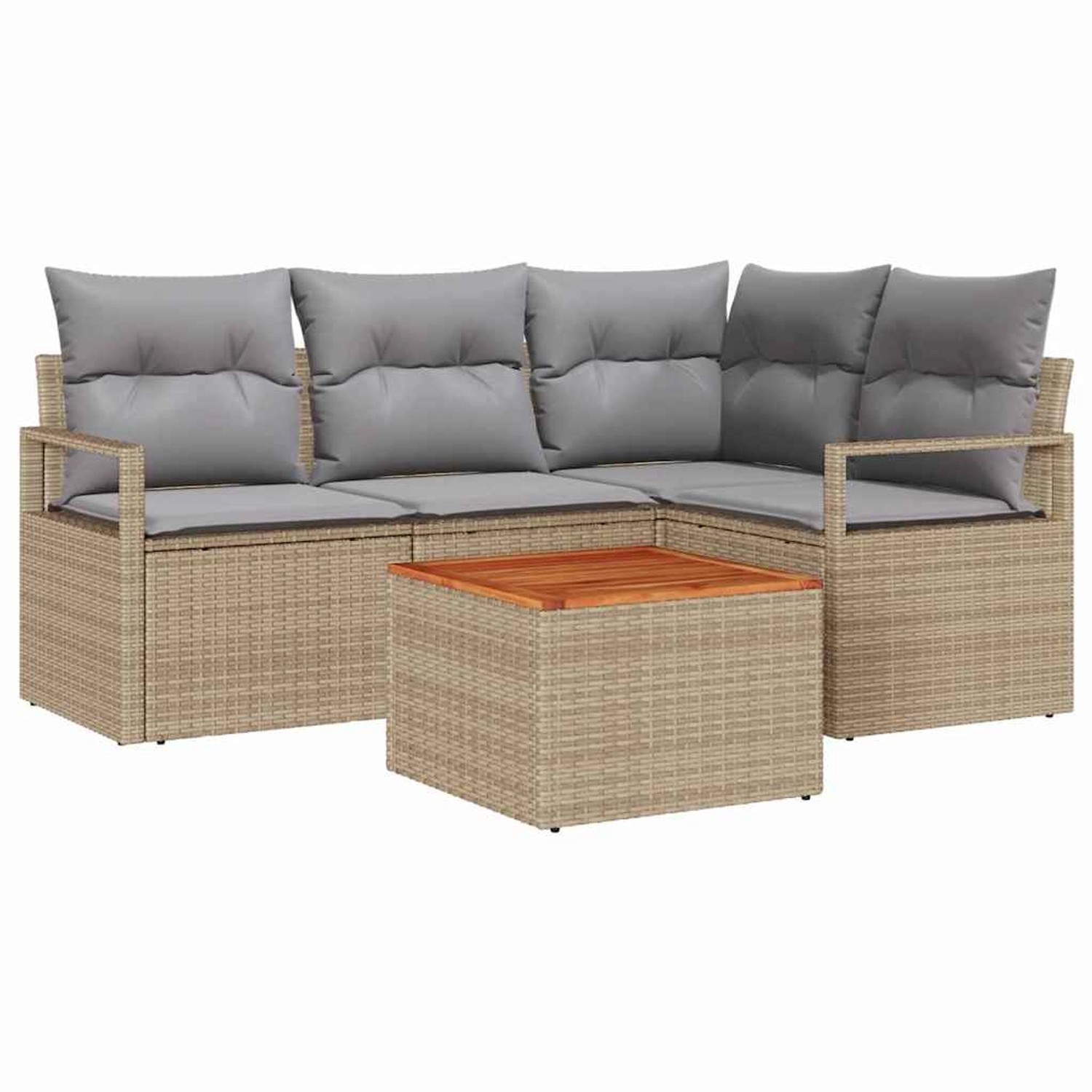 vidaXL Garten-Sofa-Set 5-Tlg Beige Hellgrau 3356369 günstig online kaufen