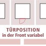 Karibu Sauna Stina: Schematische Darstellung der variablen Türposition in der Front.