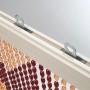 Detailaufnahme: Kobolo Türvorhang ANGOLO mit braun-roten Perlen und Aufhängung.
