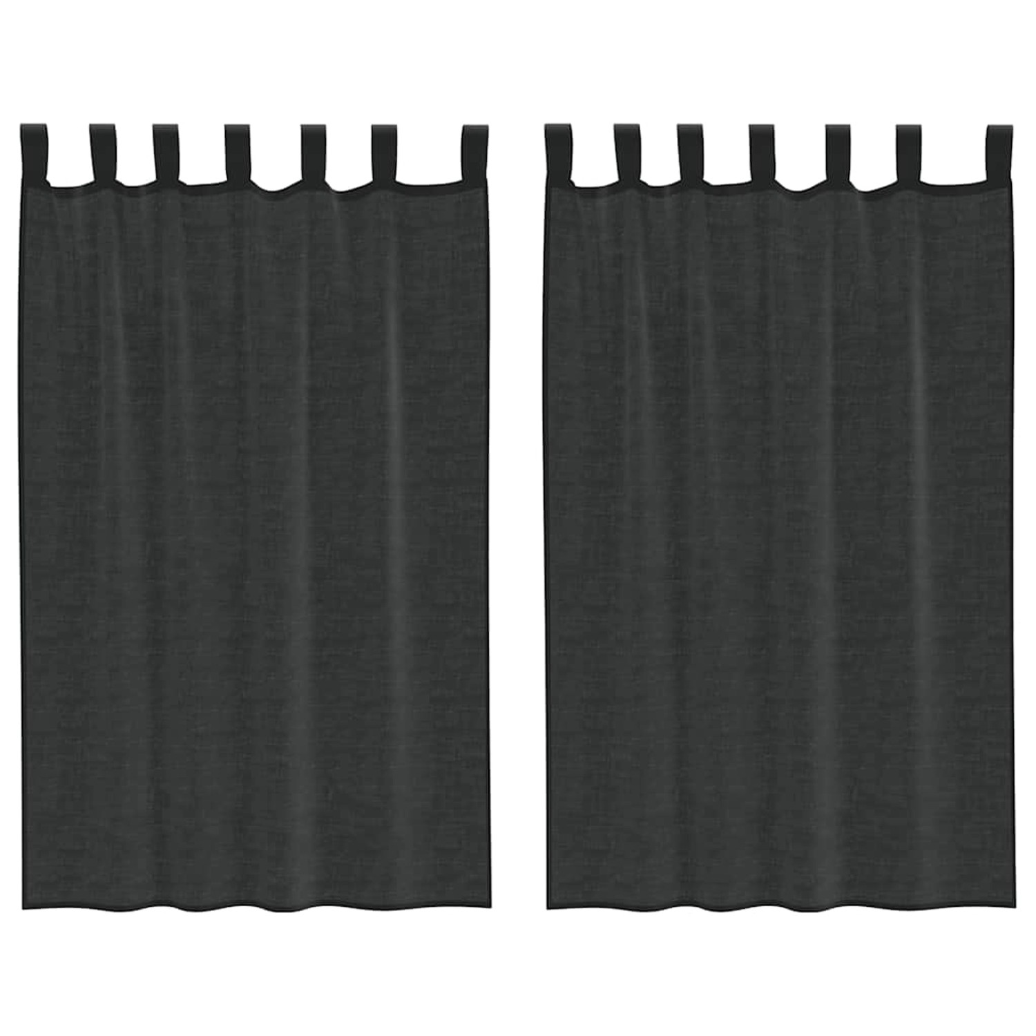 vidaXL Voile Vorhänge mit Lasche 2 Stk Schwarz 4102257 günstig online kaufen