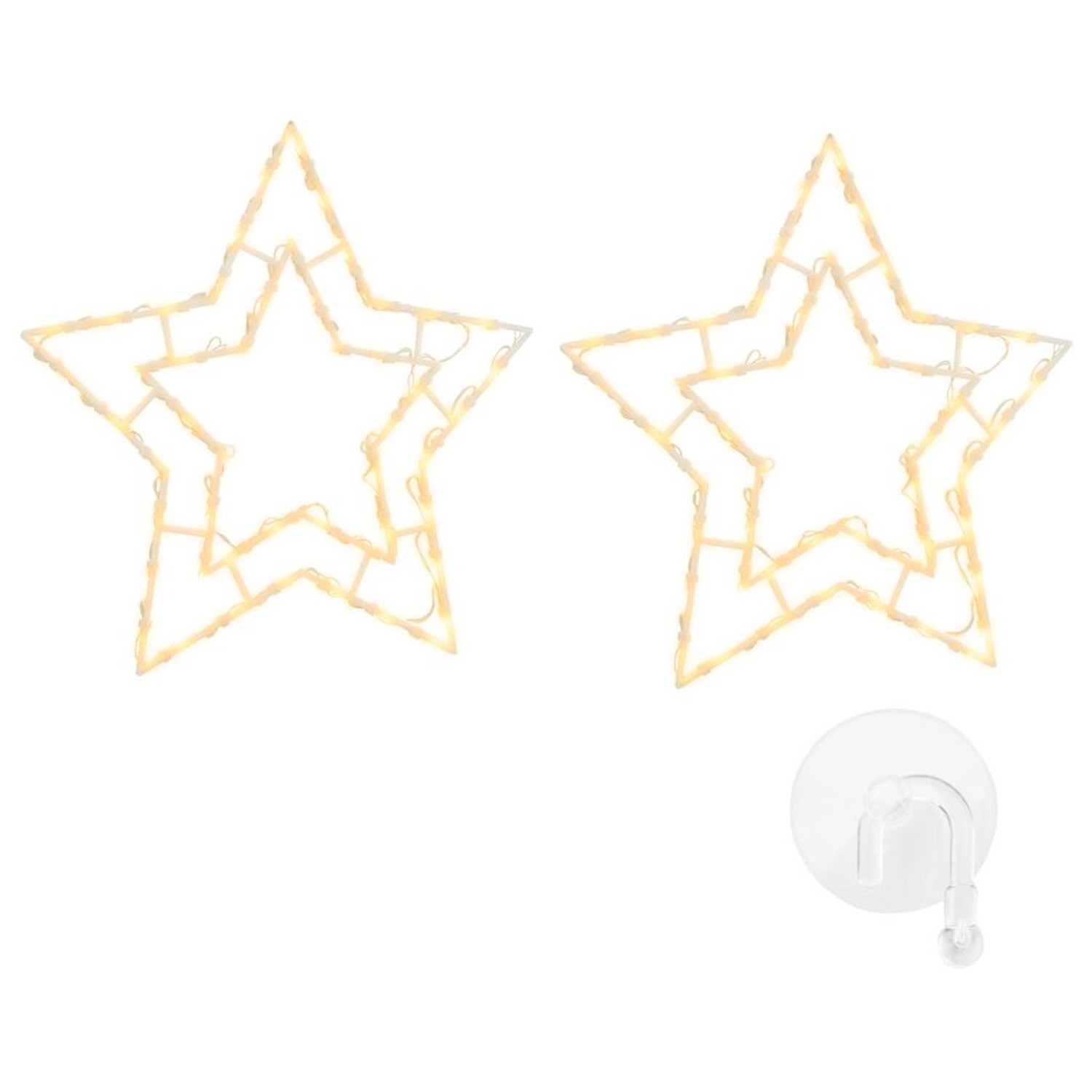 vidaXL Weihnachtsbeleuchtung Stern-Silhouette 2 Stk 50 LEDs Warmweiß 4019595