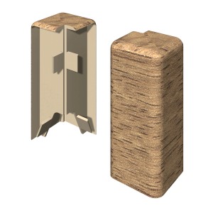 Egger Außenecken Kubisch, 6 cm, Eiche Natur, 2er-Pack für Leistenmontage.