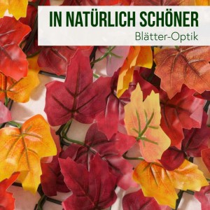 MCW Balkonsichtschutz mit Ahorn-Blätter in Rot-Gelb, 300x100cm.