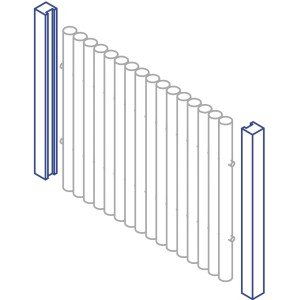 Elephant Bambooline Pfosten Set für Sichtschutzzaun, 200cm, Edelstahl.