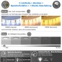 Funktionen des LED Badspiegels: Lichtfarben, Dimmbarkeit, Memory, Abschaltung.