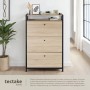 Tectake Schuhschrank im Industrial Style mit drei Kippfächern und zwei Ablagen in Holz und Stahl.