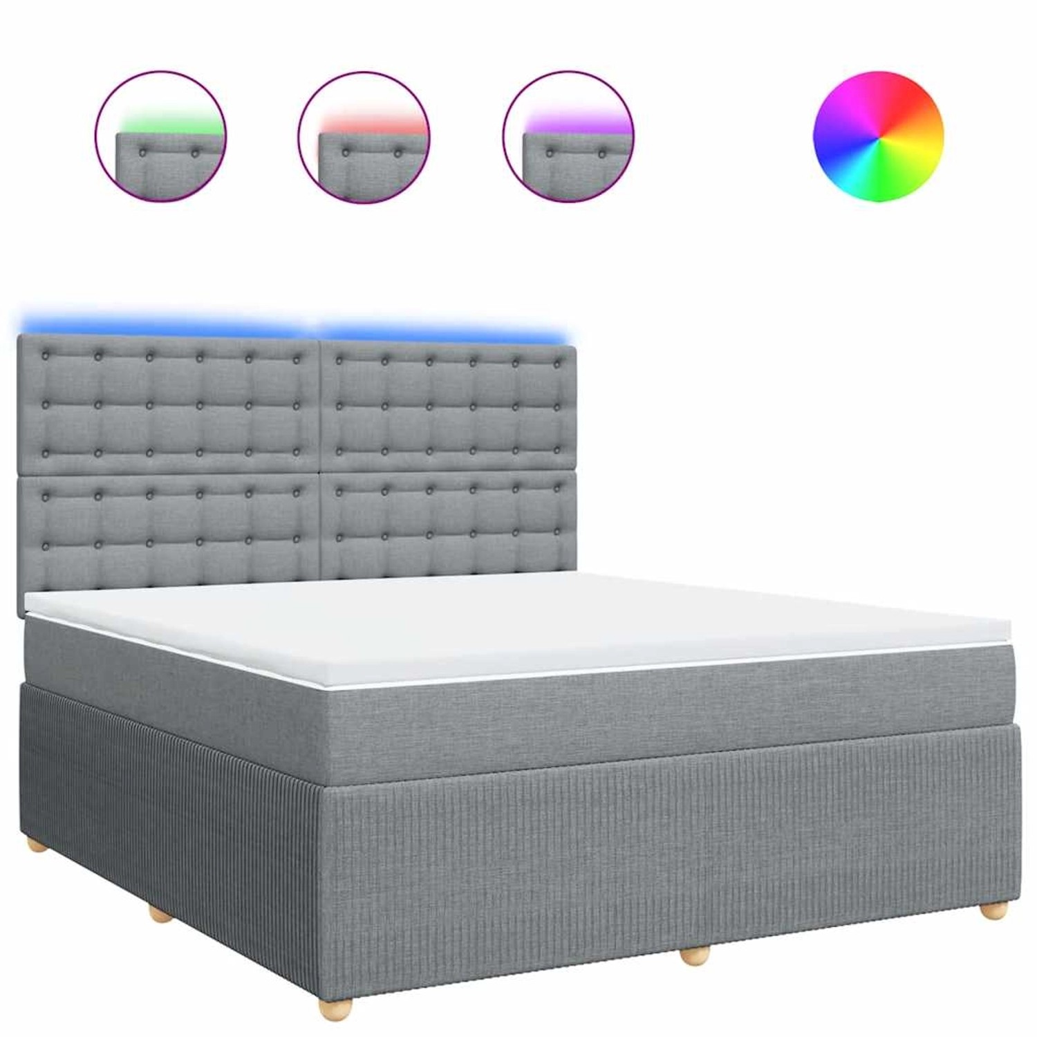 vidaXL Boxspringbett mit Matratze Hellgrau 180x200 cm Stoff 3294449 günstig online kaufen