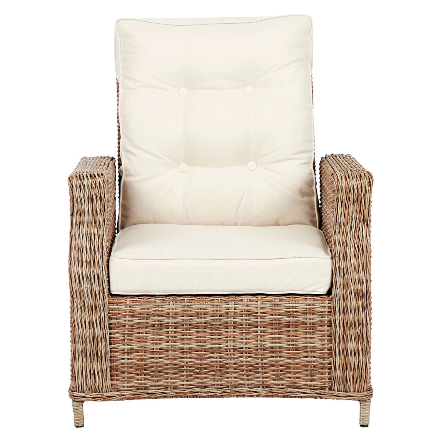 ebuy24 Gram Gartenstuhl Polyrattan mit Kissen Natur günstig online kaufen