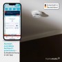 Homematic IP Starter Set Rauchwarnmelder mit App-Steuerung und Rauchmelder an der Decke.