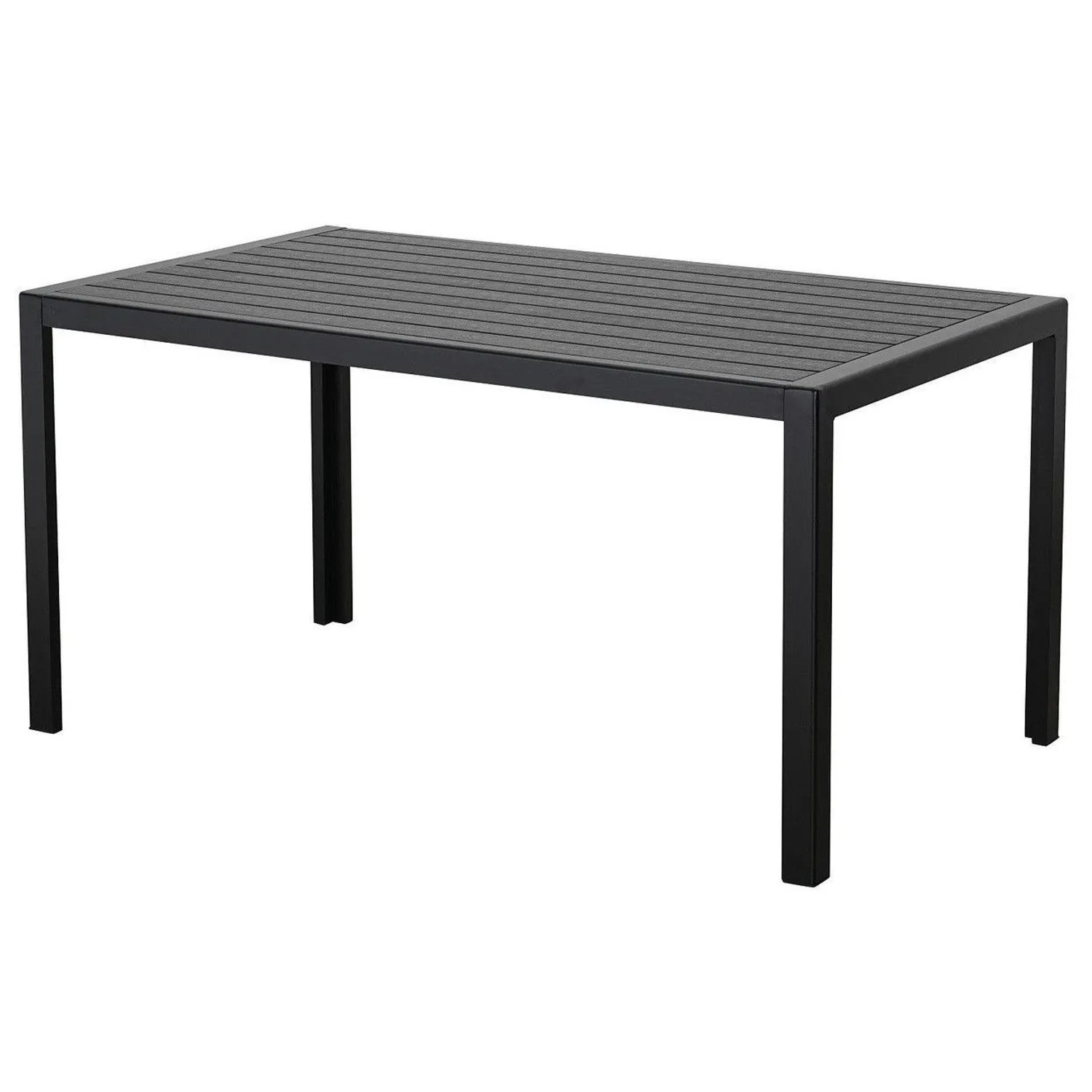 MeXo Aluminium Esstisch Gartentisch Polywood Tischplatte Wetterfest Schwarz günstig online kaufen