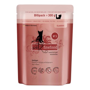 Catz Finefood Katzen-Nassfutter Geflügel, 300g Packung. Alleinfuttermittel für Katzen mit hohem Fleischanteil.