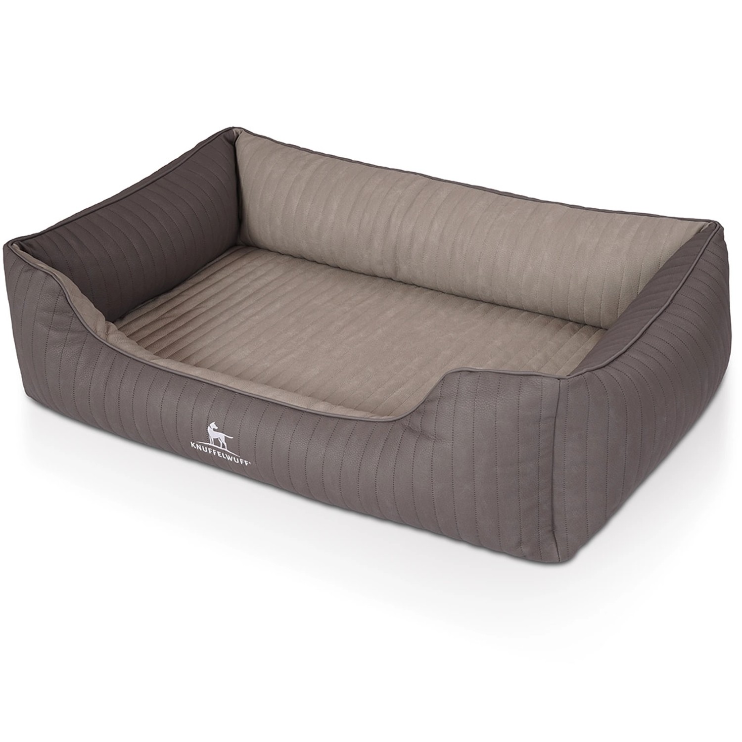 Knuffelwuff Hundebett Outlander, orthopädisch, Kunstleder, dunkelgrau/grau.