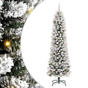 vidaXL Künstlicher Weihnachtsbaum mit 300 LEDs Grün und Weiß 240 cm 3396131