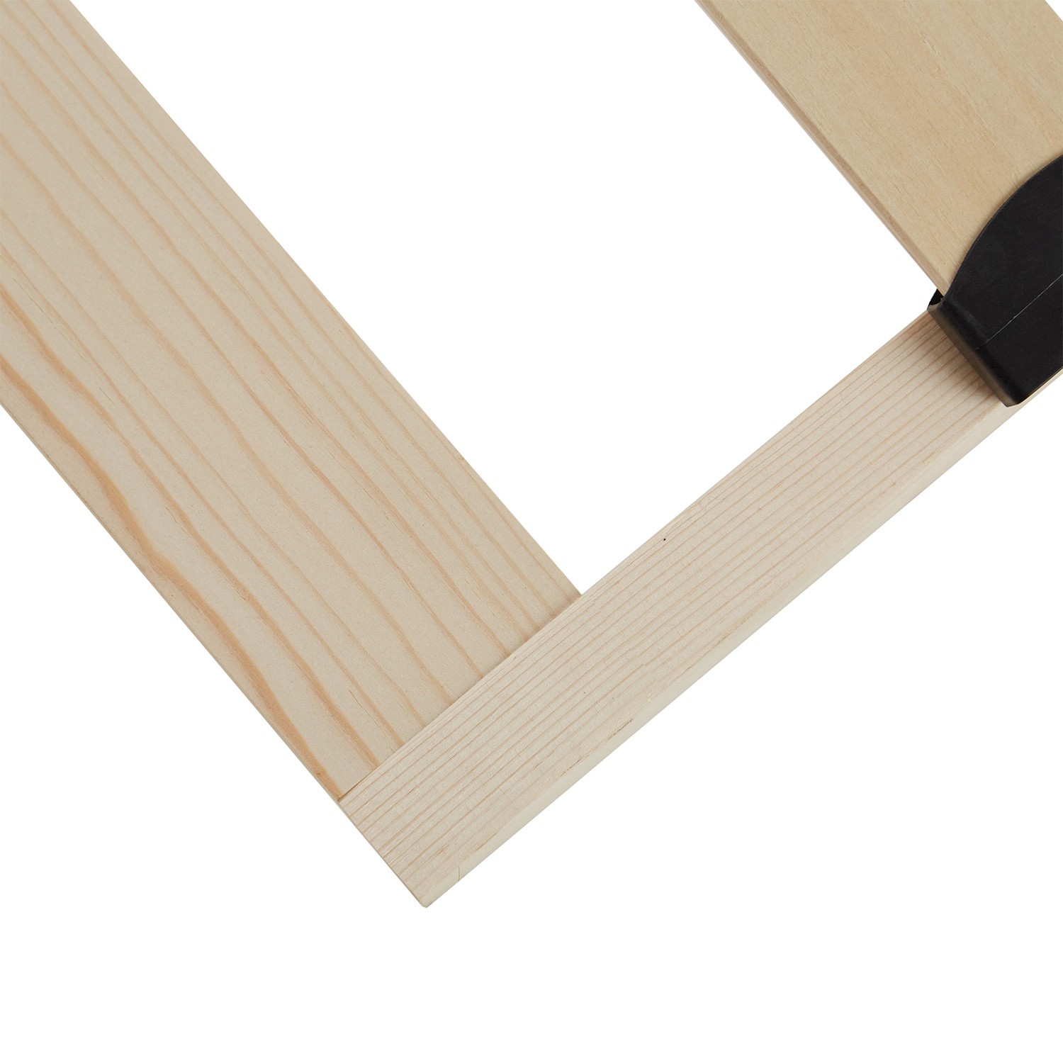 Detailansicht Lattenrost 90x200: Holzrahmen und Federholzleisten.